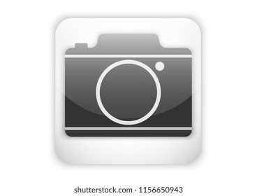 Camera White Button Icon