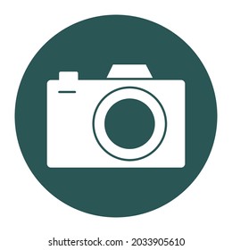 Camera white glyph with color background vector icon which can easily modify or edit 