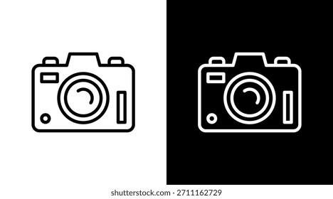 Diseño de conjunto de iconos blancos de cámara