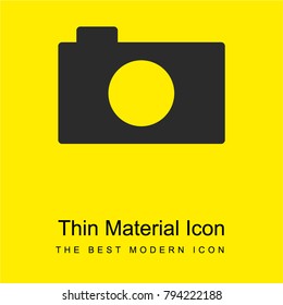 Camera with white lens bright yellow material minimal icon or logo design