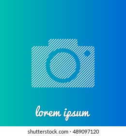 Camera White stroke fill with blue & green gradient background Icon / Logo Design