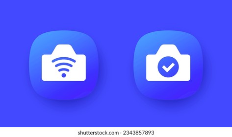 Kamera mit Wi-Fi-Anschluss, Vektorsymbole