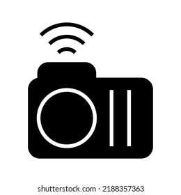 icono wifi de cámara o logotipo símbolo de signo aislado ilustración vectorial - iconos vectoriales de estilo negro de alta calidad
