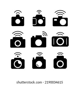 camera wifi icon or logo isolated sign symbol vector illustration - Collection of high quality black style vector icons
