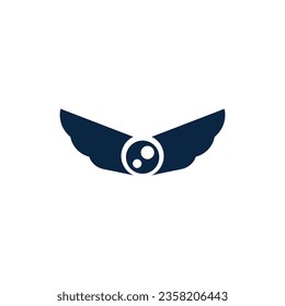 camera wing logo design illustration.