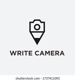 camera writer logo. camera icon