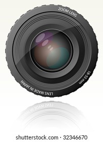 Camera zoom lens - vector illustration