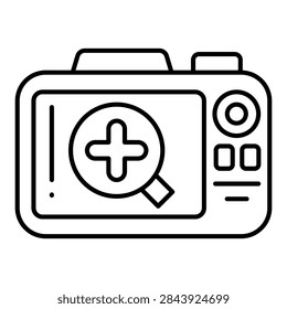 Camera Zoom Line Icon Vector