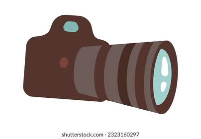 Cámara Con Ilustración Del Vector De Zoom