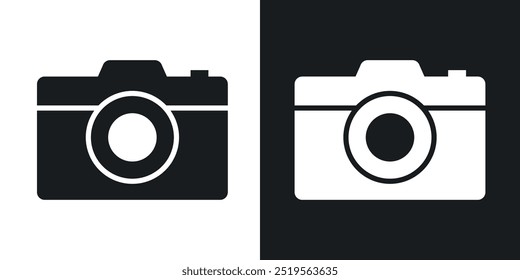 Ícone de vetor de cameralina definido em estilo sólido e de contorno.