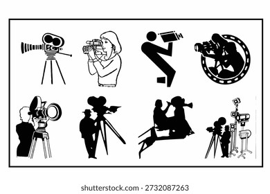 El diseño de arte camarógrafo presenta una amplia gama de estilos, desde ilustraciones detalladas de inspiración retro hasta gráficos de dibujos animados minimalistas, modernos y estilizados. Los diseños Populares incluyen siluetas, arte lineal continuo y caricaturas personalizadas, que a menudo muestran cámaras y equipos de filmación. 