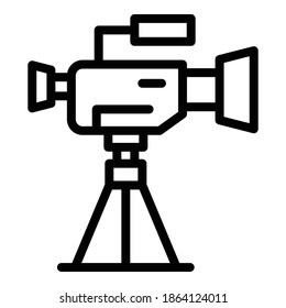 Icono de cámara de cámara de cámara de cámara. Icono de vector de cámara de cámara de esquema para diseño web aislado en fondo blanco