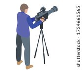 Cameraman capture icon. Isometric of cameraman capture vector icon for web design isolated on white background