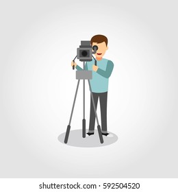 Cameraman Character Design Vector