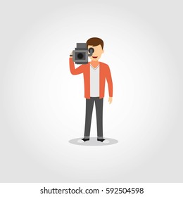 Cameraman Character Design Vector