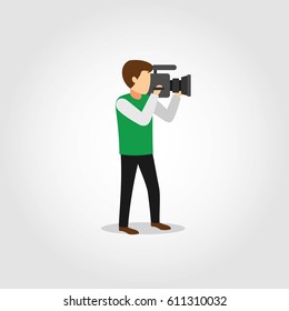Cameraman Character Design Vector.