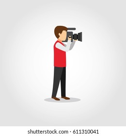 Cameraman Character Design Vector.