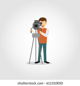 Cameraman Character Design Vector.