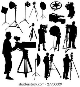 cameraman and film objects vector