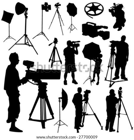 cameraman and film objects vector