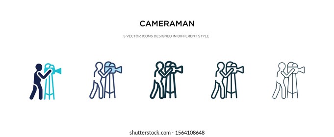 cameraman icon in different style vector illustration. two colored and black cameraman vector icons designed in filled, outline, line and stroke style can be used for web, mobile, ui