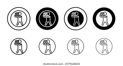 Cameraman icon Outline thin set pack series