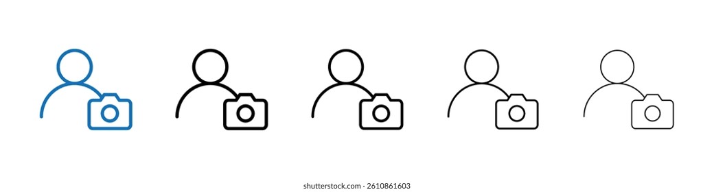 Cameraman icon Outline vector logo for web ui