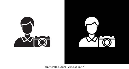 Cameraman icon Thin line flat illustration