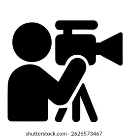 cameraman icon with video camera on white background vector
Vector cinema icon