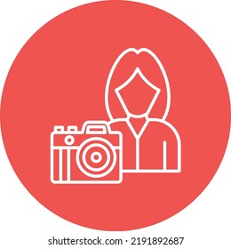 Imagen vectorial de icono de círculo de línea de cámara. También se puede usar para aplicaciones web, aplicaciones móviles y medios impresos.