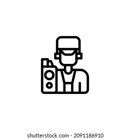 cameraman line icon illustration vector graphic
