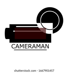 Cameraman logo design vector icon multimedia