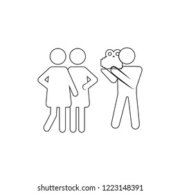 cameraman with models icon. Element of media for mobile concept and web apps illustration. Thin line icon for website design and development, app development