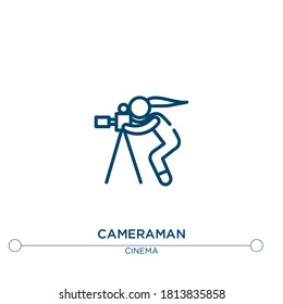 cameraman outline vector icon. simple element illustration. cameraman outline icon from editable cinema concept. can be used for web and mobile
