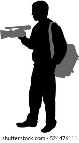 Cameraman silhouette . 