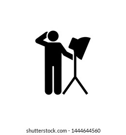 Cameraman, soft box, studio pictogram icon. Element of photographer pictogram icon