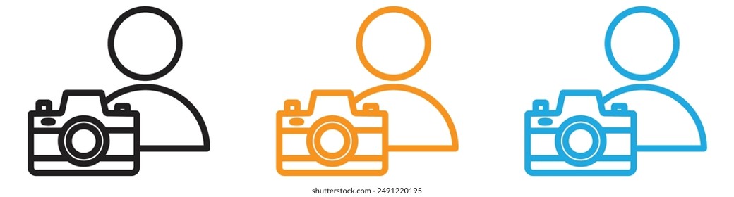 Cameraman vector logo set collection for web app ui