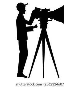 Cameraman with Video Camera, Silhouette