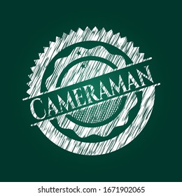 Cameraman written on a chalkboard. Vector Illustration. Detailed.