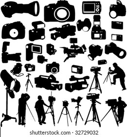 cameraman,photographers and cameras - vector