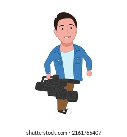 Ilustración plana de Cameramen. Imagen del vector