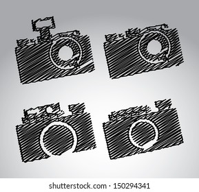 cameras design over gray background vector illustration  