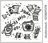 Cameras. Hand-painted. Black.