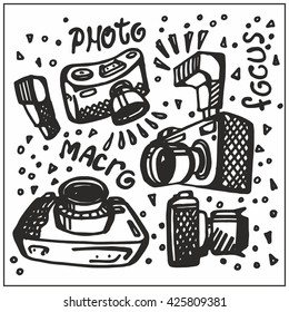 Cameras. Hand-painted. Black.