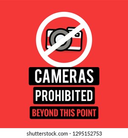 Cameras Prohibited Beyond This Point Vector Sign