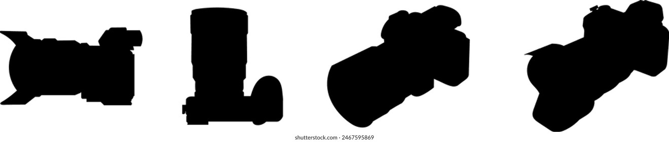 cameras silhouette on white background vector