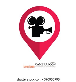 camera.Video camera icon. Vector illustration.