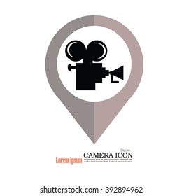 camera.Video camera icon. Vector illustration.