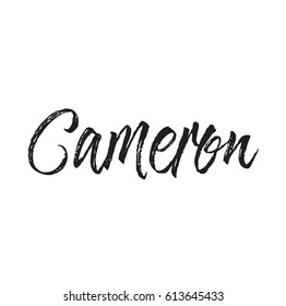 cameron, text design. Vector calligraphy. Typography poster. Usable as background.