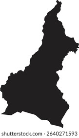 Cameroon black map silhouette vector style with white background